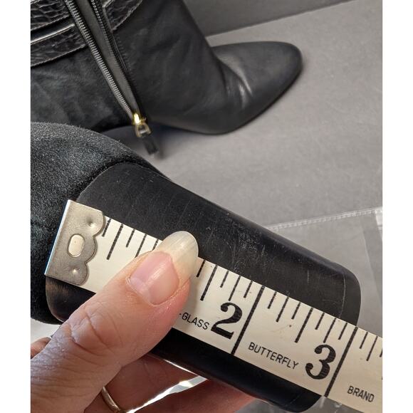 Talbots Black Simone Buckles Boots WOMENS SIZE 9.5M Orig$219 Ankle Zip 3" Heels - Picture 11 of 15